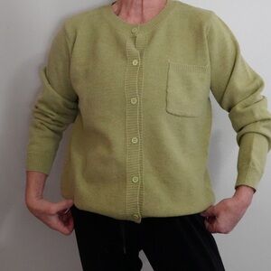 Green Button-Up Cardigan